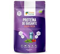 Energy Feelings Proteína de Guisante Vegana Sabor Fresa 500 g | Proteína Vegana en Polvo para Masa Muscular Sin Gluten y Sin Lactosa 77%, Alto Contenido en Fibra, Vegan Protein Powder