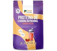 Energy Feelings Proteína de Levadura Nutricional en Polvo Sabor Fresa 500g, Proteína Vegana Sin Lactosa y Sin Gluten para Masa Muscular con Todos los Aminoácidos Esenciales, Vegan Protein Powder 73%