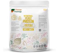 Energy Feelings Proteína de Levadura Nutricional 82% Sabor Vainilla 500g, Vegana en Polvo Sin Lactosa, Sin Azúcares Añadidos y Sin Gluten, Apta para Ganar Masa Muscular, Vegan Protein