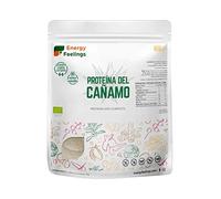 Energy Feelings Proteína de Cáñamo en Polvo Sabor Vainilla, 48% Proteína, Vegana Ecológica Sin Gluten Sin Lactosa Sin Azúcar Añadido, Apta para Ganar Masa Muscular, 1Kg
