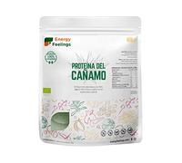 Energy Feelings Proteína en Polvo de Cáñamo 500g 50%, Proteína Vegana Sin Lactosa y Sin Gluten para Masa Muscular, Sin Sabor, Vegetal, Alto Contenido en Fibra, Vegan Protein Powder