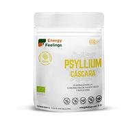 Energy Feelings Psyllium Husk BIO, Cáscara de Psyllium Ecológico, Prebiótico, Enriquece la microbiota intestinal, Entero con Cáscara Mantiene sus Propiedades, Vegano, Sin Gluten, 200 gr