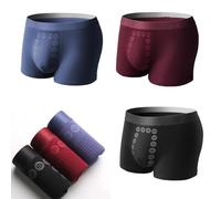 Energy Field Therapy Men's Underwear, Magnetic Energy Field Therapy Men Pants, 3 Pairs Men's Shorts Soft Waistband, Long Lasting Magneticfit Pants Slim, Anti-Curling Hems