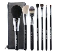 ENERGY Juego de 7 brochas de maquillaje sintéticas de alta calidad, bronceador, rubor, contorno, resaltador, sombras de ojos, corrector, cejas, mezcla de cejas, brochas de maquillaje con estuche de