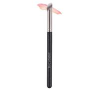 ENERGY Pincel corrector en ángulo para debajo de los ojos, denso, mini cepillo para sombra de ojos, cerdas sintéticas veganas para crema líquida, polvo, cosméticos, mezcla, corrección, cobertura media