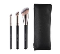 ENERGY Set de Brochas de Maquillaje 3 en 1 con Estuche, Incluyendo Brocha de Base, Brocha de Corrector, Brocha Maquillaje Fluido