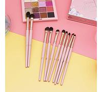 ENERGY Set de Brochas para Ojos Rosados 10 en 1, Juego de Maquillaje con Cejas, Delineador, Difuminador e Iluminador