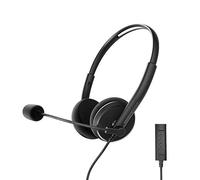 Energy Sistem Headset Office 2+ Black (Auriculares USB y Enchufe 3.5 mm, Control de Volumen, micrófono con Brazo retráctil), Negro
