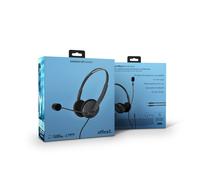 Energy Sistem Headset Office 2 Anthracite (Auricular On-Ear, Compatible con PC/Mac/Smartphone, Conector 3.5 mm, micrófono con Brazo retráctil), Negro