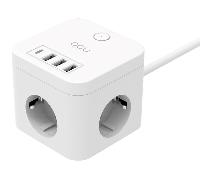 ENERGYCUBE DCU 37400110 CON CABLE + 3 TOMAS + 4 PUERTOS USB 5V/3A PD 20W