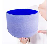 ENERGYSOUND 432 Hz Tono perfecto Esmerilado G Garganta Chakra Azul Color Cuarzo Cristal Cantando Tazón 25 cm - Terapia de yoga Curación con sonido