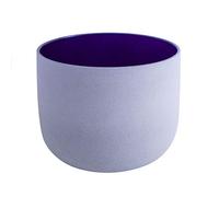ENERGYSOUND 432 Hz Tono perfecto Frosted A Third Eye Chakra Indigo Color Cuarzo Cuenco de canto 20 cm - Terapia de yoga Curación de sonido