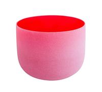 ENERGYSOUND 432 Hz Tono perfecto Frosted C Root Chakra Rojo Color Cuarzo Cristal Cantando Tazón 25 cm - Terapia de yoga Curación con sonido