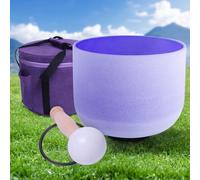 ENERGYSOUND Cuenco de cristal de cuarzo de 8 pulgadas (20 cm) 432 Hz B Crown Chakra Color Púrpura Cuarzo Cantador de cristal + bolsa de transporte