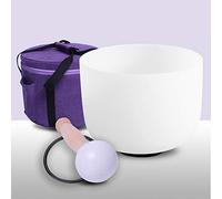 ENERGYSOUND - Cuencos de cristal de cuarzo con forma de corazón y chakra esmerilado de cristal de cuarzo con bolsa para curación de sonido y meditación de yoga