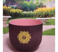 ENERGYSOUND Cuencos de cristal de cuarzo de 432 Hz E Solar Plexo Chakra Diseño Negro Cuarzo esmerilado Crystal Singing Bowl 25 cm _ Sanación de sonido y meditación de yoga