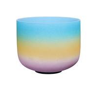 ENERGYSOUND Cuencos de cristal de cuarzo de 432 Hz G, chakra de la garganta, arco iris, cristal de cuarzo esmerilado, 25 cm, curación de sonido y meditación de yoga