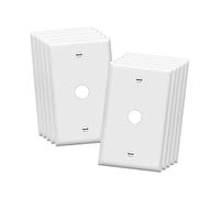 ENERLITES 1 Gang 0.406 Inch Hole Telephone/Cable Wall Cover, Fade Resistant Unbreakable Polycarbonate with Smooth Surface, 8661-W-10PCS,White, 10 Pack, 0.406", 10 Each Set