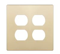 ENERLITES Elite Series - Cubierta de receptáculo de salida dúplex de dos bandas, sin tornillos, tamaño estándar, 2 bandas de 4.7 x 4.72 pulgadas, policarbonato termoplástico, listado UL, SI8822-GD