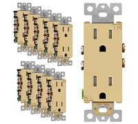 Enerlites Elite Series Decorator Receptacle Outlet Child Safe Tamper-Resistant, Self-Grounding, 2-Pole, Residential Grade, 15A 125V, UL Listed, 61501-GD, Gold Color 10 Pack