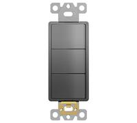 ENERLITES Elite Series - Placa de pared sin tornillos, interruptor de paleta combinado, terminal de tierra, un solo polo, grado residencial, 15A 120V-277V, 62755-SG, gris espacial