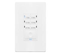 Enerlites HET06 A in-wall countdown-timer Interruptor para rejilla de ventilación ventilador control, 1 - 5-10 - 15 - 20 - 30 Min, luz nocturna LED, Neutral necesario, color blanco
