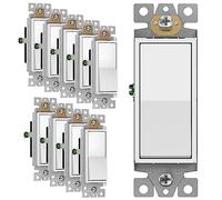 Enerlites - Interruptor oscilante 91150, unipolar, silencioso, 15 Amp, 10 unidades