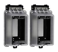 ENERLITES Outdoor Outlet Cover Extra-Duty in-Use Weatherproof Outdoor Decorator/GFCI Receptacle Outlets, Weatherproof Enclosure, 1-Gang 6.1”H x 3.4”W x 2.8”D, Clear Cover, IUC1V-D-2PCS, 2 Count