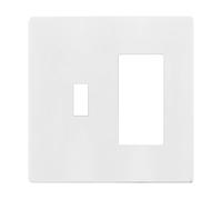 ENERLITES Placa combinada para interruptor de luz de palanca/decorativo, placa de pared de doble interruptor, tamaño estándar de 2 bandas, 4.7 x 4.7 pulgadas, termoplástico de policarbonato, acabado