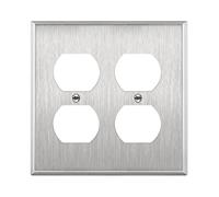 Enerlites - Placa de pared de acero inoxidable, para enchufe doble, tamaño estándar
