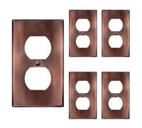 ENERLITES Placa de pared de metal de salida de receptáculo dúplex, cubierta de salida de acero inoxidable, resistente a la corrosión, tamaño estándar de 1 banda, 4.5 x 2.75 pulgadas, certificación UL,