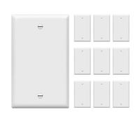 ENERLITES Placa de pared para dispositivo en blanco, acabado brillante, tamaño estándar de 1 banda, 4.5 x 2.75 pulgadas, termoplástico de policarbonato, cubiertas eléctricas para tomas/interruptores