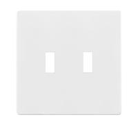 ENERLITES Placa de pared para interruptor de palanca doble sin tornillos, cubierta de interruptor de luz doble segura para niños, tamaño estándar de 2 bandas, 4.7 x 4.72 pulgadas, termoplástico de