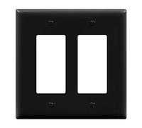 ENERLITES Placa decorativa de pared para interruptor de luz o toma de corriente, acabado brillante, tamaño medio de 2 bandas, 4.8 x 4.9 pulgadas, policarbonato termoplástico irrompible, listado UL,