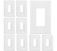 ENERLITES Placas de pared decorativas sin tornillos, cubiertas de salida seguras para niños, tamaño 1 banda, 4.7 pulgadas de alto x 2.9 pulgadas de largo, termoplástico de policarbonato irrompible,
