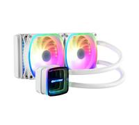 ENERMAX AQUAFUSION ADV Refrigeración Líquida CPU AIO 240, Alto Rendimiento - Espejo Infinito - Intel LGA1700/AMD AM5 Compatible con 360W + TDP (2* SquA RGB ADV 120 PWM) - ELC-AQFA240-SQA-W, Blanco