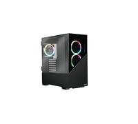 ENERMAXK8 ATX Mid Tower Carcasa para PC de Juegos de Cristal Templado, Incl. 3 Ventiladores ARGB PWM de 12 cm - USB3.2 Gen1 y USB3.2 Tipo C; ECA-EK8-BB-ARGB