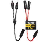 enernova 6mm² Y Cavo Solare, 1Y2 Cavo Solare con Connettori a Y, 10AWG Cavo Solare a Y (M/MF e F/FM), Cavo Fotovoltaico a Y IP68 Impermeabile DC1500V per Impianti Solari Fotovoltaici