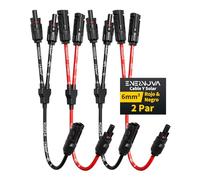 enernova 6mm² Y Cavo Solare, 1Y2 Cavo Solare con Connettori a Y, 10AWG Cavo Solare a Y (M/MF e F/FM), Cavo Fotovoltaico a Y IP68 Impermeabile DC1500V per Impianti Solari Fotovoltaici