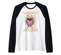 Enero 1971 55 Cumpleaños 55 Años Oso De Peluche Siendo Impresionante Camiseta Manga Raglan