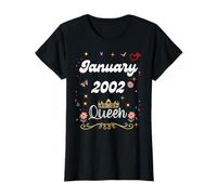 Enero 2002 Reina Desde Enero 2002 Cumpleaños Niña Mujeres Camiseta