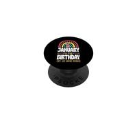 Enero es mi cumpleaños, sí, Todo el Mes, Boho Rainbow PopSockets PopGrip Adhesivo