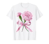 Enero Nacimiento Flor Rosa Clavel Floral Floración Camiseta