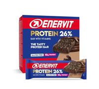 Enervit, Barrita Proteica 26% Crispy Dark Choco, 10g de Proteínas, con Vitaminas D y B6, Para la Recuperación Después del Deporte, Sabor Chocolate Negro, Sin Gluten, 12 Barritas de 40g