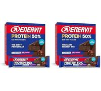 Enervit Barrita Proteica 50% Dark Choco, 20g de Proteínas, Baja en Azúcar, con Vitamina D y B6, Sabor Chocolate Negro, Para la Recuperación Después del Deporte, Sin Gluten, 12 Barritas de 40g