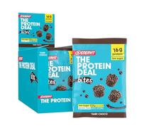 Enervit, Bocados de Proteína con Chocolate Negro y Pepitas de Soja, Porción Individual, 16 Gramos de Proteína para Mantener el Tono Muscular, Sin Gluten, Pack de 10 Minipaquetes de 53 Gramos.