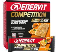 Enervit Competition Bar Naranja, Barritas Energéticas con Trozos de Naranja, Fórmula Técnica, Para Actividades de Alta Intensidad, 22g de Carbohidratos, Vegano, Sin Gluten, 12 Barritas de 30g