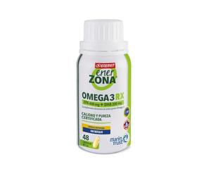 Enervit EnerZona Omega 3RX, Sin regusto, Certificado IFOS, Suplementos de ácidos grasos Omega 3 EPA y DHA para corazón, visión y cerebro, Sin gluten, 48 cápsulas de 1g