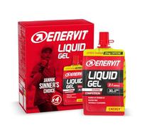 Enervit, Gel Sabor a Cítricos con Cafeína, Ideal para Deportes de Resistencia, Proporciona 30 Gramos de Carbohidratos, con Maltodextrina, Fructosa y Vitamina B1, 4 Unidades de 60 ml