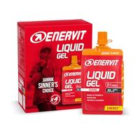 Enervit, Gel Sabor Naranja, Ideal para Deportes de Resistencia, Proporciona 30 Gramos de Carbohidratos, con Maltodextrina, Fructosa y Vitamina B1, 4 Unidades de 60 ml